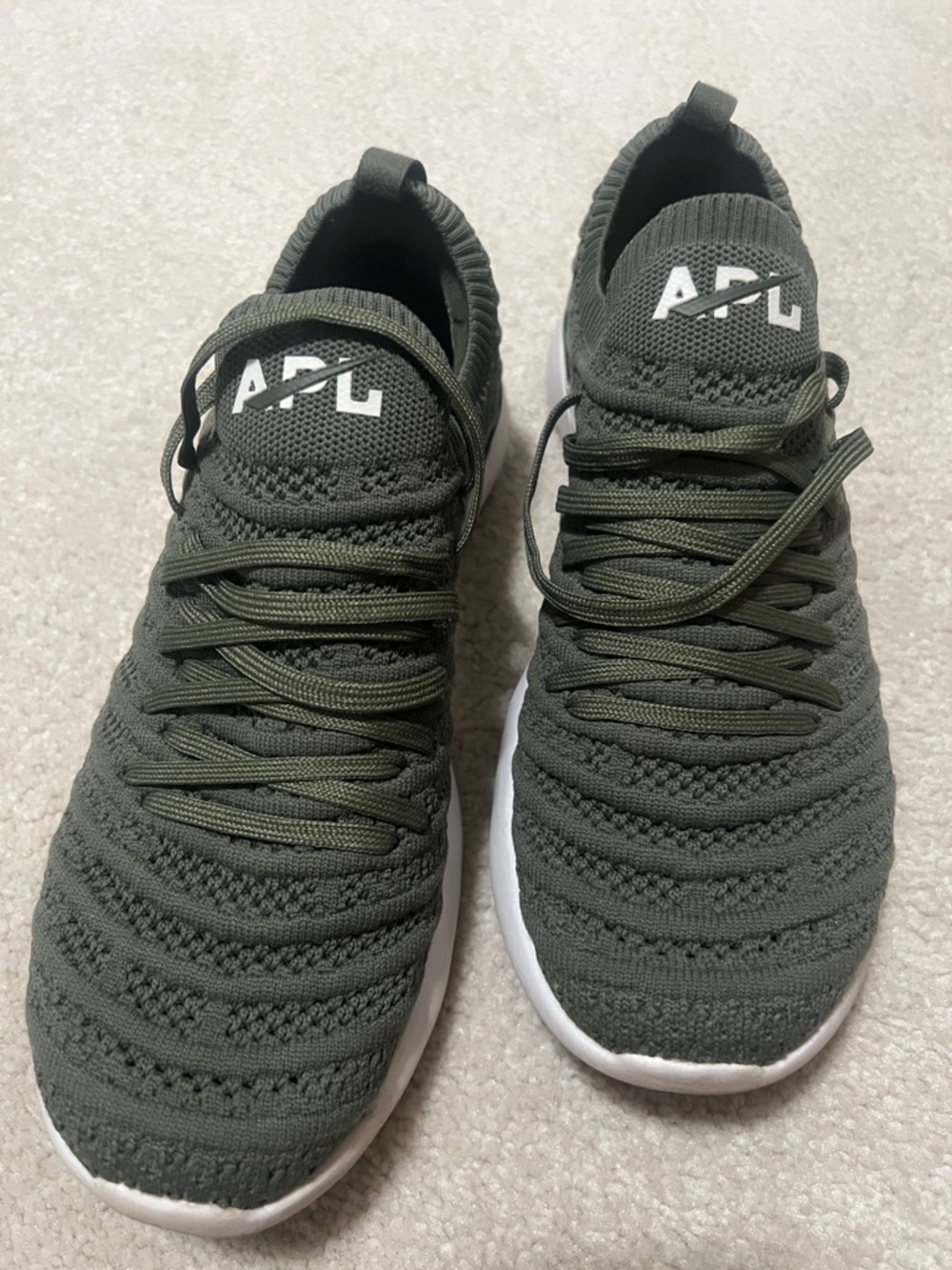 APL Women’s Olive Knit Athletic Sneakers with White Sole